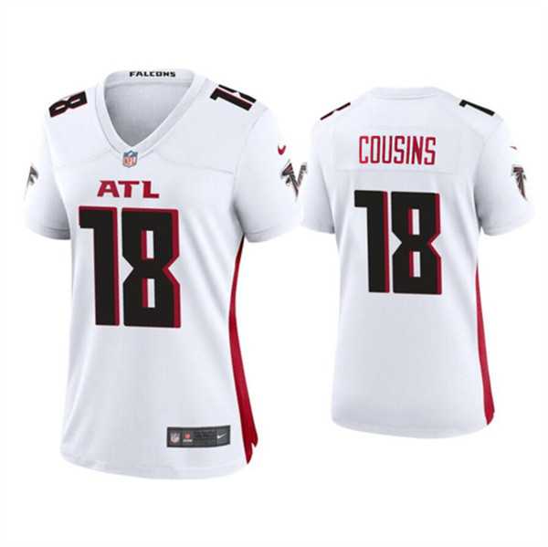 Womens Atlanta Falcons #18 Kirk Cousins White Stitched Jersey Dzhi